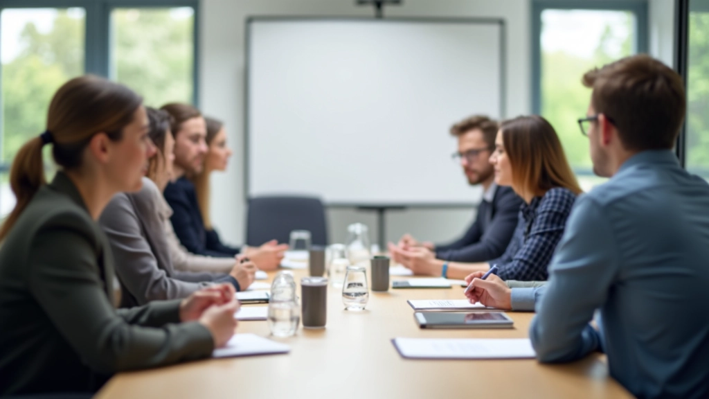 Tým zaměstnanců v neformálním setkání plánující sezónní strategie